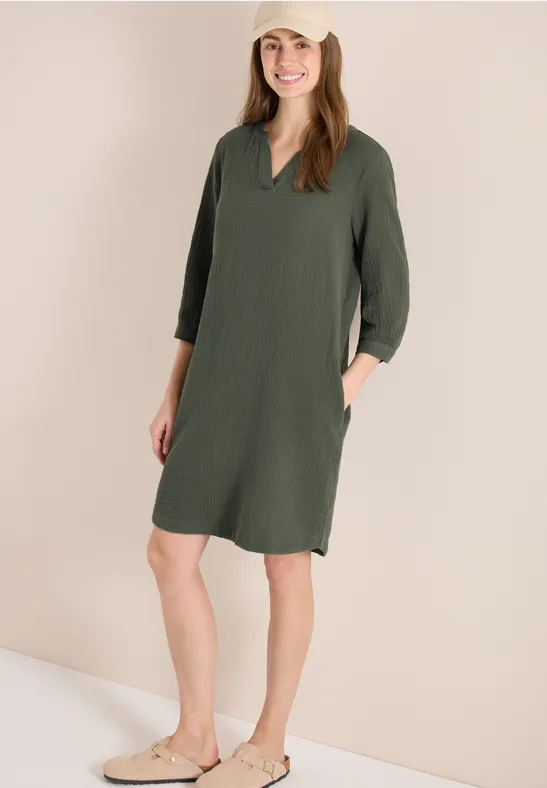 Thumbnail - Cecil Damen Knielanges Kleid in Musselin-Qualität in Grün, Gr: S