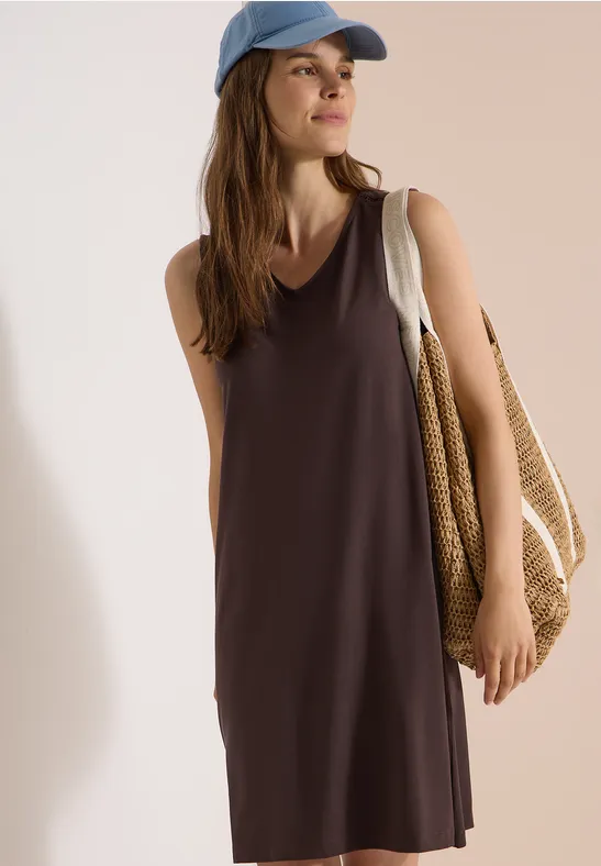 cecil Jerseykleid mit V-Neck Braun