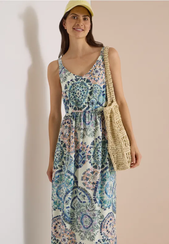 Maxikleid mit V-Neck und Print