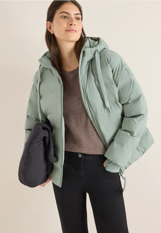 cecil Steppjacke Windschutz Reflektierend Zipper Nylon Gruen