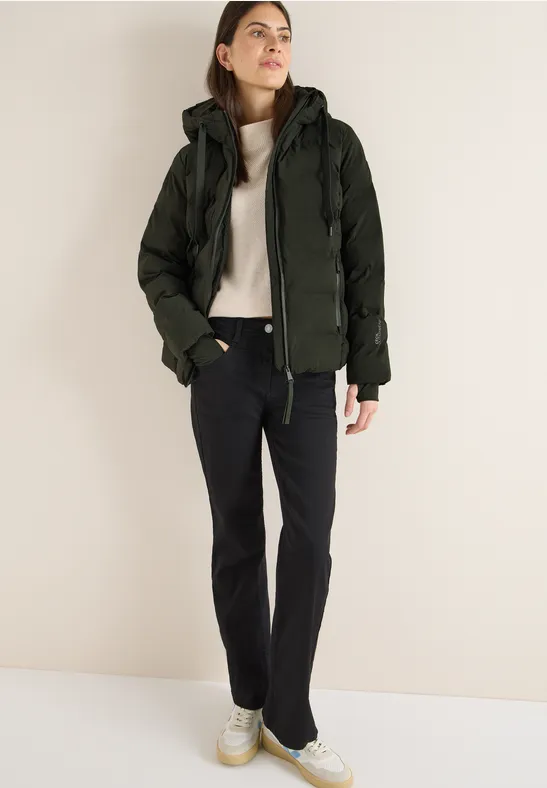 cecil Steppjacke Windschutz Reflektierend Zipper Nylon Gruen