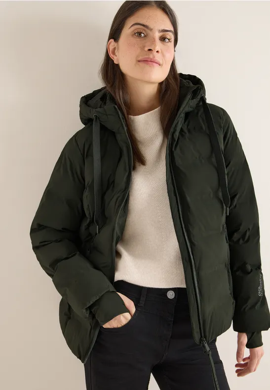 Thumbnail - Cecil Damen Jacke mit moderner Steppung in Grün, Gr: XL