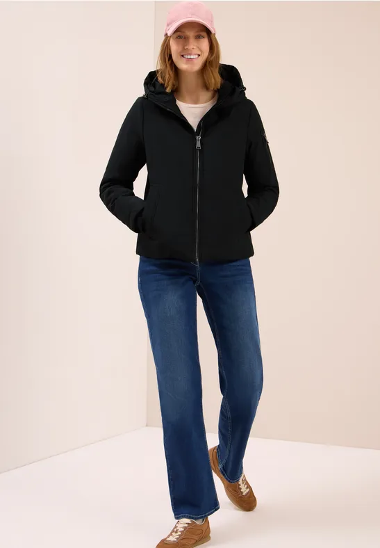 cecil Gefütterte Jacke Kapuze Tunnelzug Polyester Schwarz