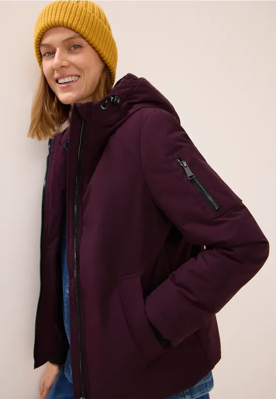 cecil Jacke Gefütterte Kapuze Tunnelzug Futter Rot