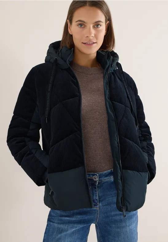 Puffer Jacke mit Cord-Mix günstig online kaufen