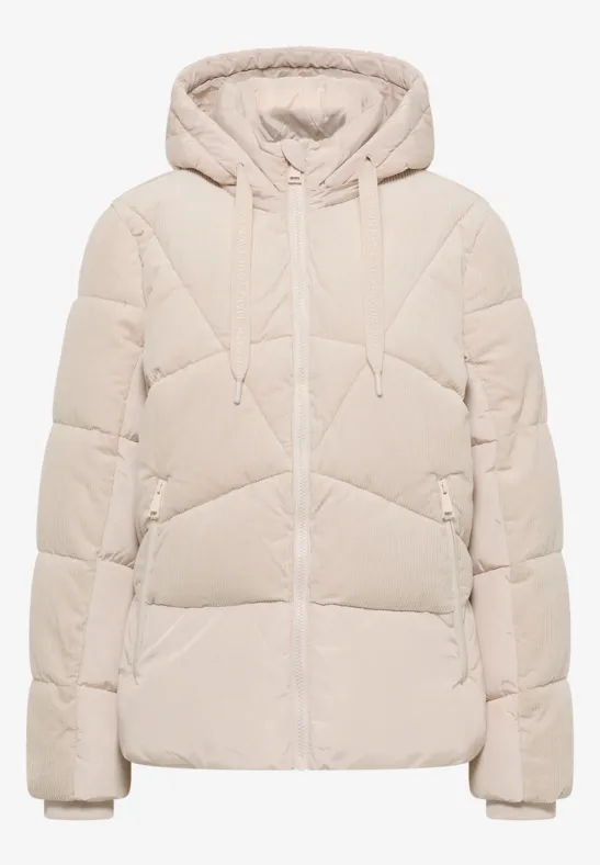 Thumbnail - Cecil Damen Puffer Jacke mit Cord-Mix in Weiß, Gr: S
