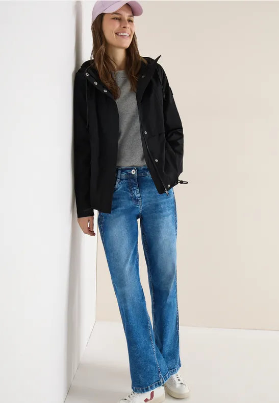 Thumbnail - Cecil Damen Windbreaker mit Hoodie in Schwarz, Gr: M