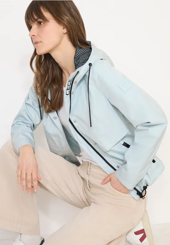 Thumbnail - Cecil Damen Windbreaker mit Hoodie in Blau, Gr: M