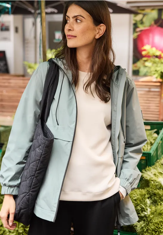 cecil Jacke A-Linie Polyester Gruen