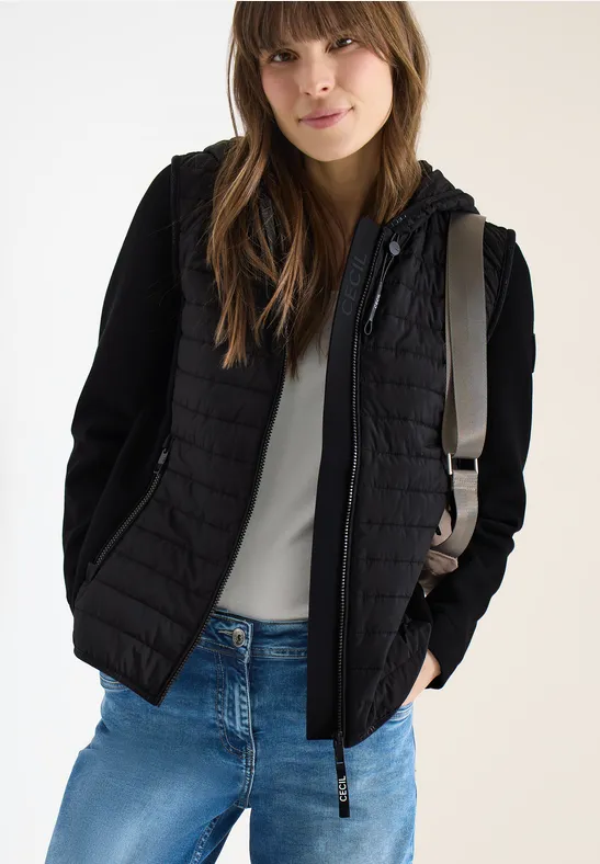 Jacke mit Strukturmix und Kapuze günstig online kaufen