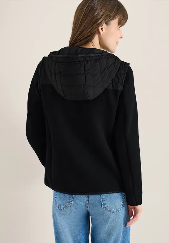Jacke mit Strukturmix und Kapuze günstig online kaufen