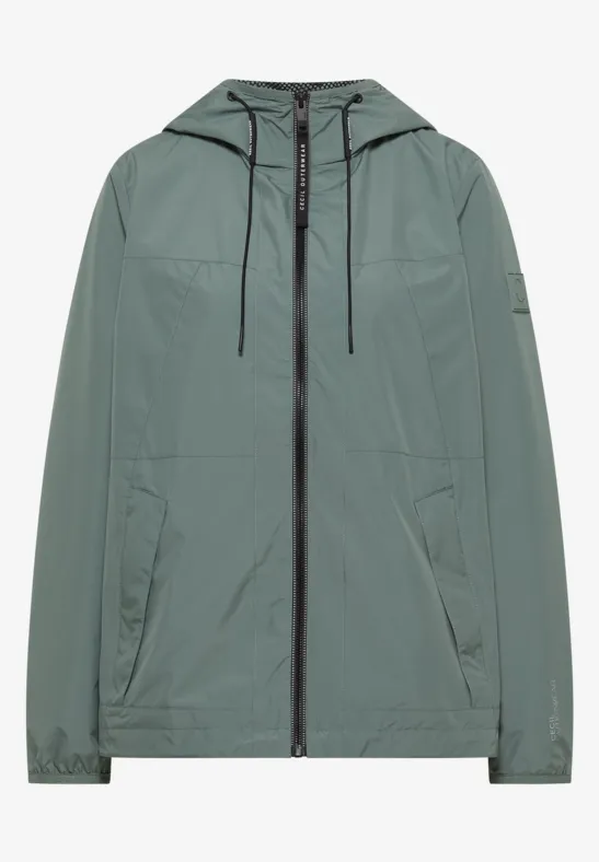 Thumbnail - Cecil Damen Jacke mit Kapuze und Tunnelzug in Grün, Gr: M