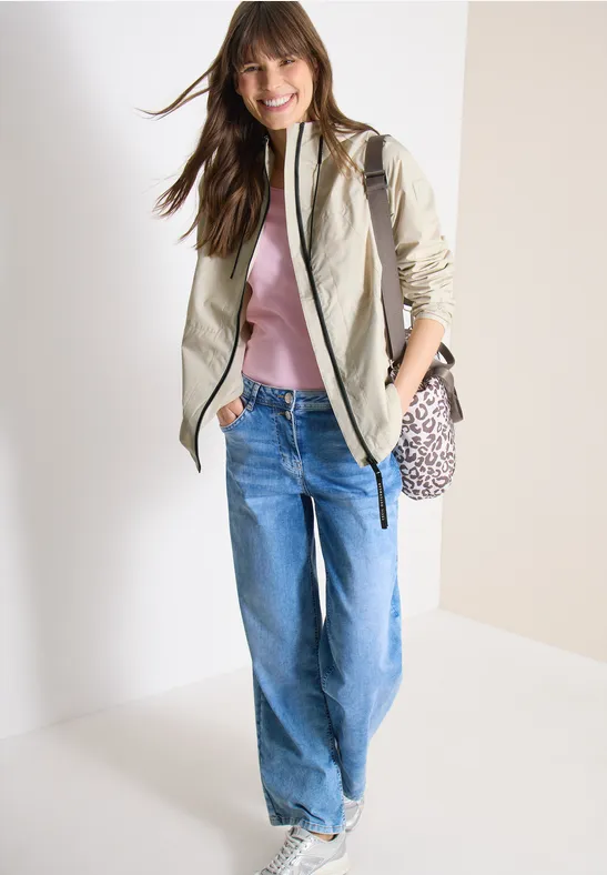 Thumbnail - Cecil Damen Jacke mit Kapuze und Tunnelzug in Beige, Gr: M