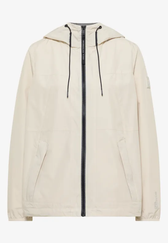 Thumbnail - Cecil Damen Jacke mit Kapuze und Tunnelzug in Beige, Gr: M
