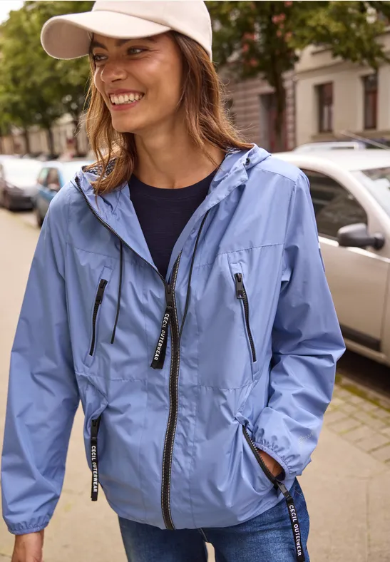 cecil Windbreaker Softshell Kapuze Tunnelzug Blau