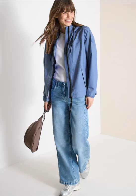 Thumbnail - Cecil Damen Jacke mit Kapuze und Tunnelzug in Blau, Gr: M