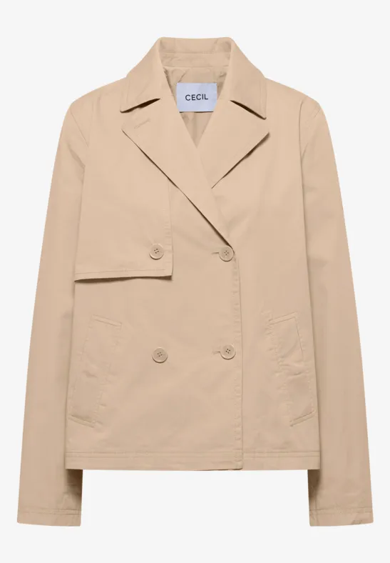 Thumbnail - Cecil Damen Kurzer Trenchcoat in Beige, Gr: XL