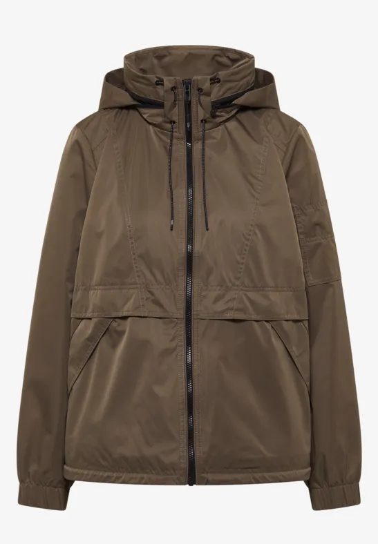 Thumbnail - Cecil Damen Jacke mit verstaubarer Kapuze in Braun, Gr: M