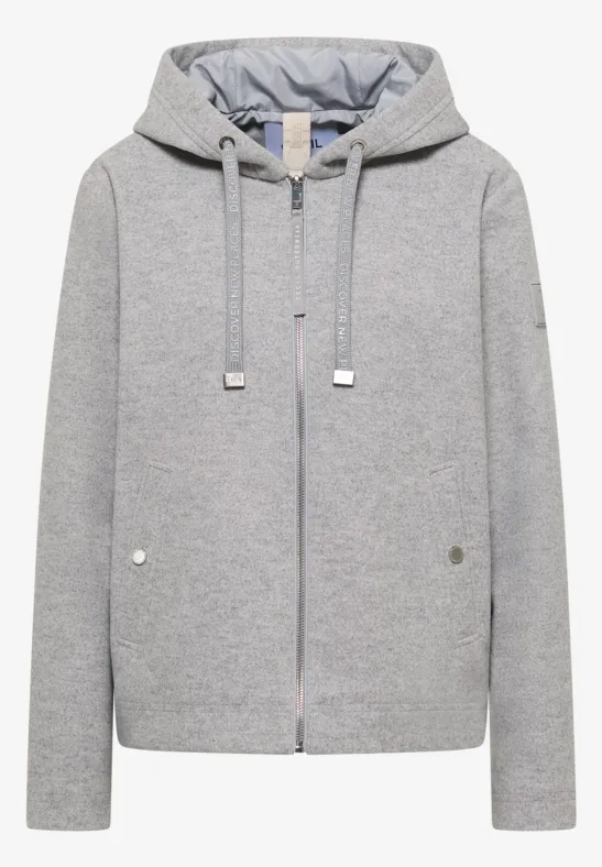 Thumbnail - Cecil Damen Hoodie Jacke in Woll-Optik in Grau, Gr: XS