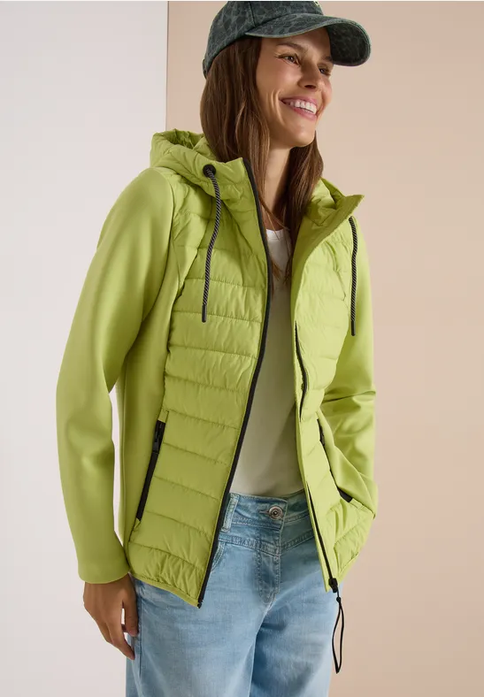 Scuba Jacke mit Strukturmix und Kapuze