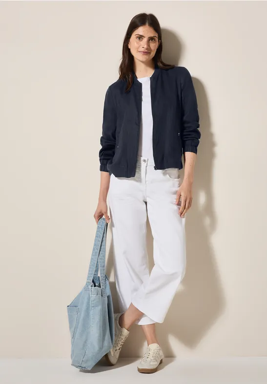Thumbnail - Cecil Damen Leichter Leinen-Blouson in Blau, Gr: L
