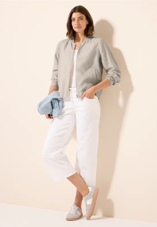 Thumbnail - Cecil Damen Leichter Leinen-Blouson in Beige, Gr: XL