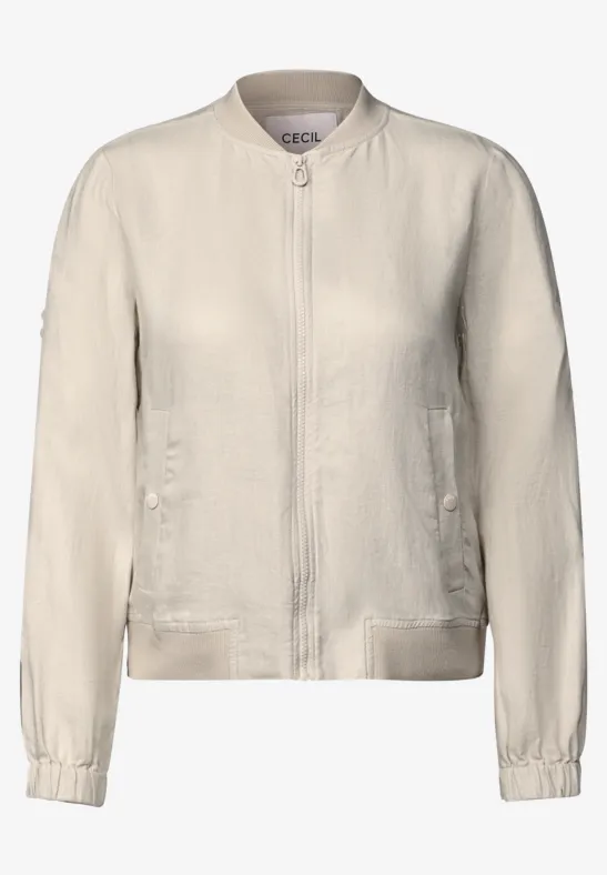 Thumbnail - Cecil Damen Leichter Leinen-Blouson in Beige, Gr: XL