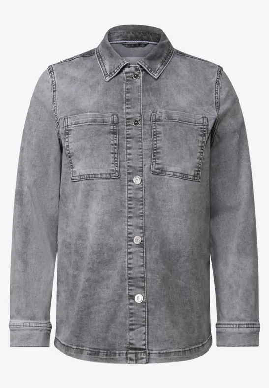 Thumbnail - Cecil Damen Denim Overshirt in Grau, Gr: L