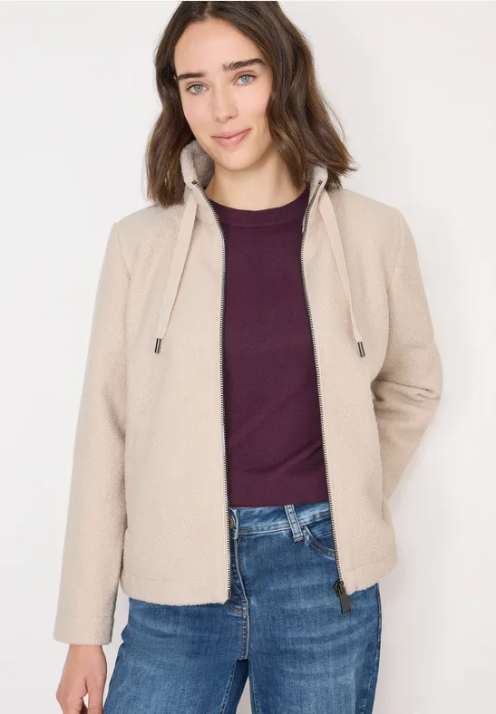 Thumbnail - Cecil Damen Kurze Teddy-Jacke in Weiß, Gr: L