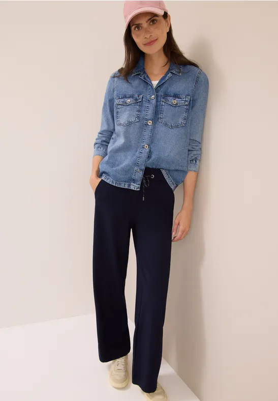 Thumbnail - Cecil Damen Denim Overshirt in Blau, Gr: M