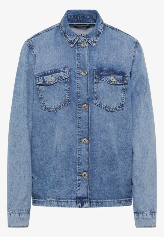Thumbnail - Cecil Damen Denim Overshirt in Blau, Gr: M