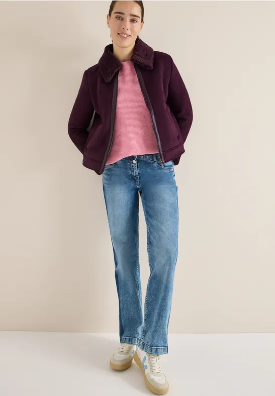 Thumbnail - Cecil Damen Veloursjacke in Rot, Gr: XL