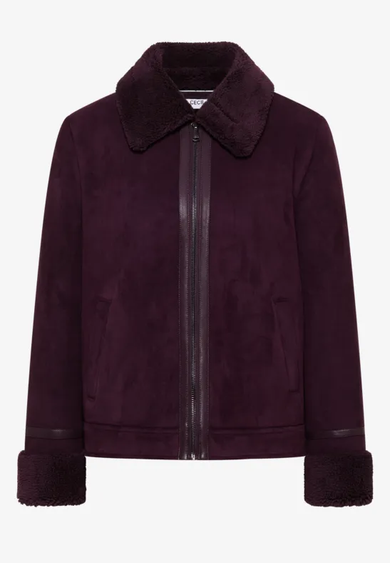 Thumbnail - Cecil Damen Veloursjacke in Rot, Gr: XL