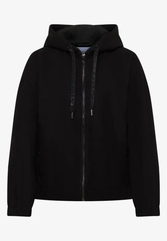 Thumbnail - Cecil Damen Hoodie Blouson in Wolloptik in Schwarz, Gr: XXL