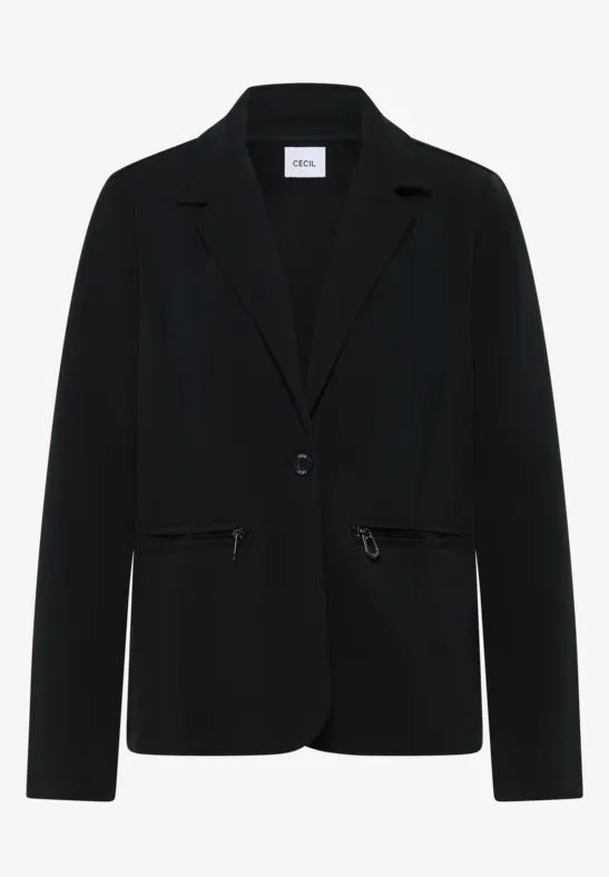 Thumbnail - Cecil Damen Silk-Touch Blazer in Schwarz, Gr: S