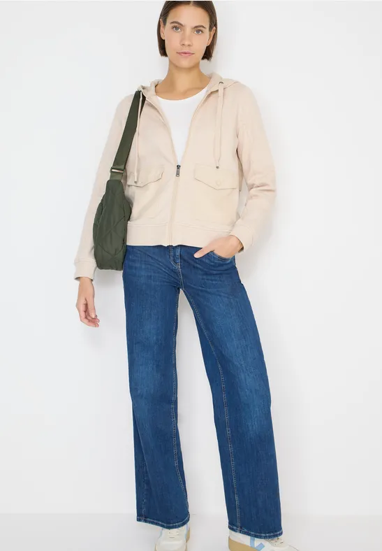 Thumbnail - Cecil Damen Strukturmix Hoodie Jacke in Beige, Gr: XL