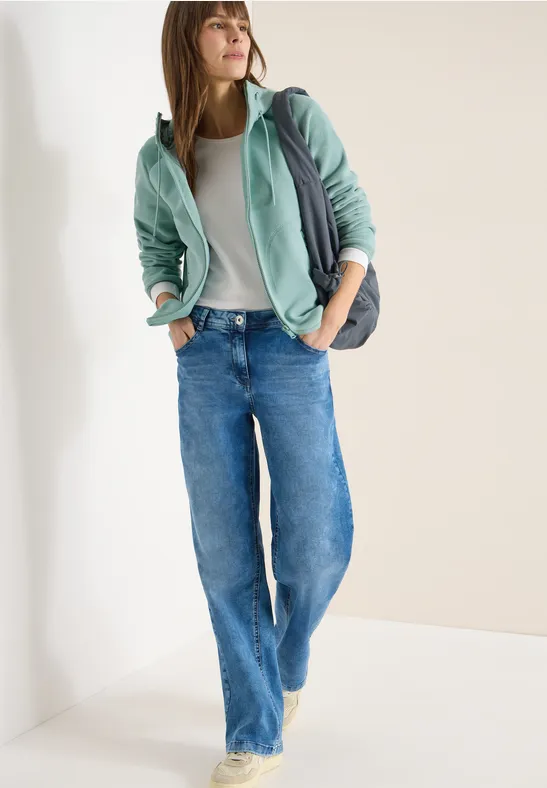 Thumbnail - Cecil Damen Fleecejacke mit Hoodie in Grün, Gr: L