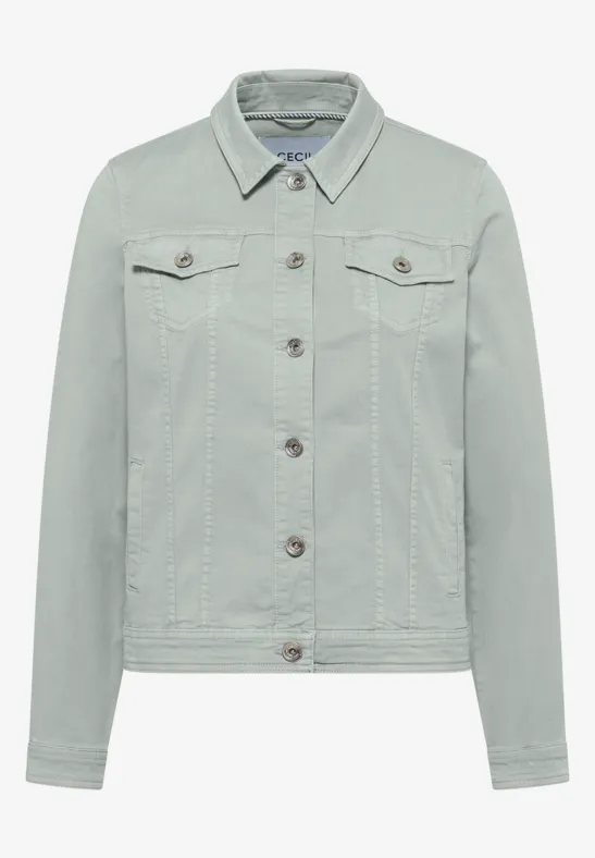 Thumbnail - Cecil Damen Jeansjacke mit Brusttaschen und Knöpfen in Grün, Gr: M