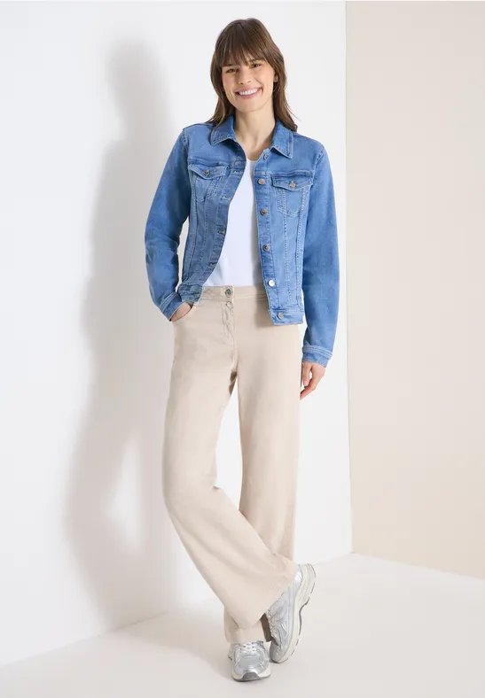 Thumbnail - Cecil Damen Jeansjacke mit Brusttaschen und Knöpfen in Blau, Gr: S