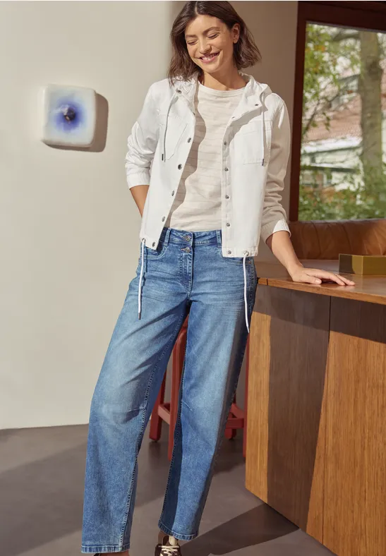 Thumbnail - Cecil Damen Jacke mit Kapuze in Weiß, Gr: XXL