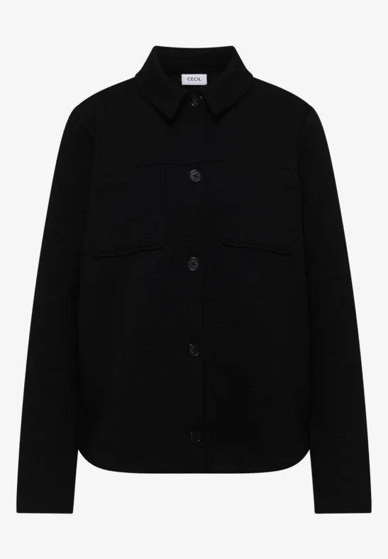 Thumbnail - Cecil Damen Overshirt mit Brusttaschen und Struktur in Schwarz, Gr: XL