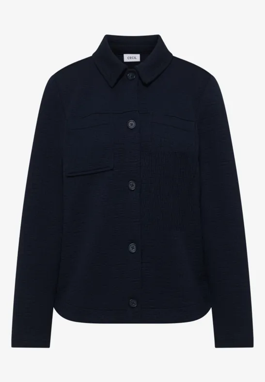 Thumbnail - Cecil Damen Overshirt mit Brusttaschen und Struktur in Blau, Gr: L