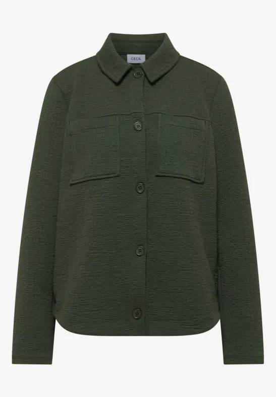 Thumbnail - Cecil Damen Overshirt mit Brusttaschen und Struktur in Grün, Gr: XXL