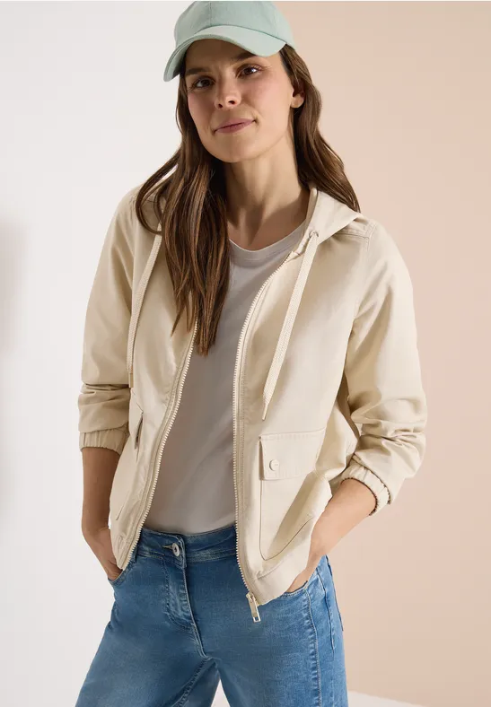 cecil Kapuzensleeve Hooded Jacket Baumwolle-Lyocell Beige