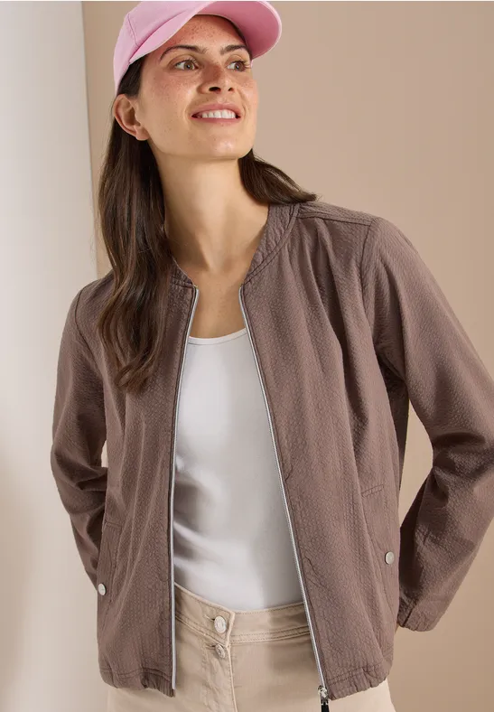 cecil Blouson Seersucker Zipper Baumwolle-Modal Beige