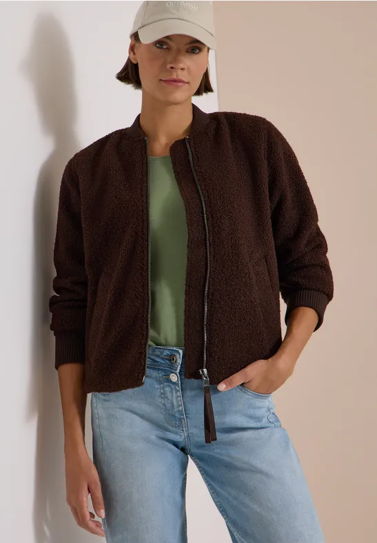 Blouson in Woll-Optik mit Zipper