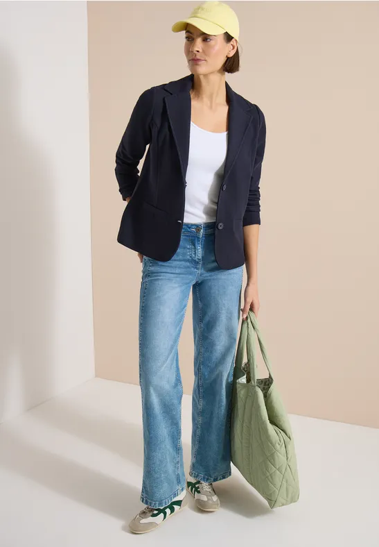 Blazer mit Struktur in Unifarbe