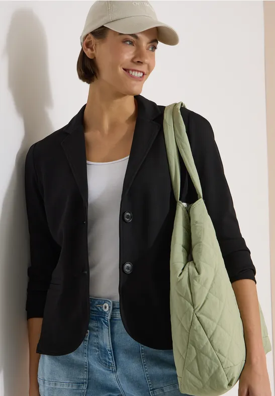 Blazer basique à col à revers et boutons