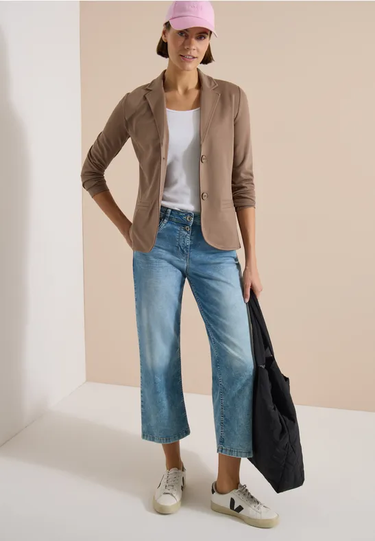 Basic Blazer mit Reverskragen und Knöpfen