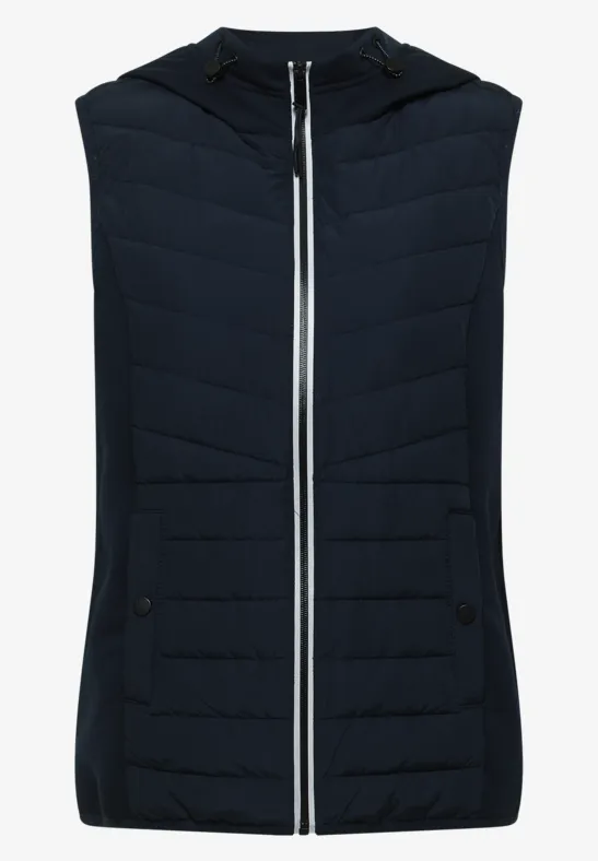 Thumbnail - Cecil Damen Hoodie Weste in Blau, Gr: 3XL